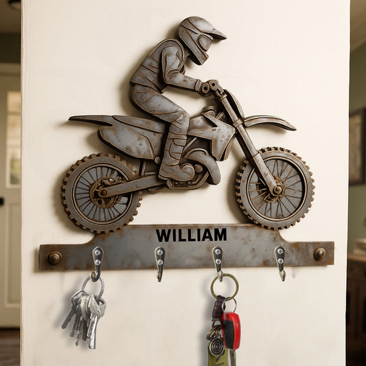 Porte-clés personnalisé pour moto tout-terrain/motocross - Porte-clés sur mesure en forme de moto tout-terrain