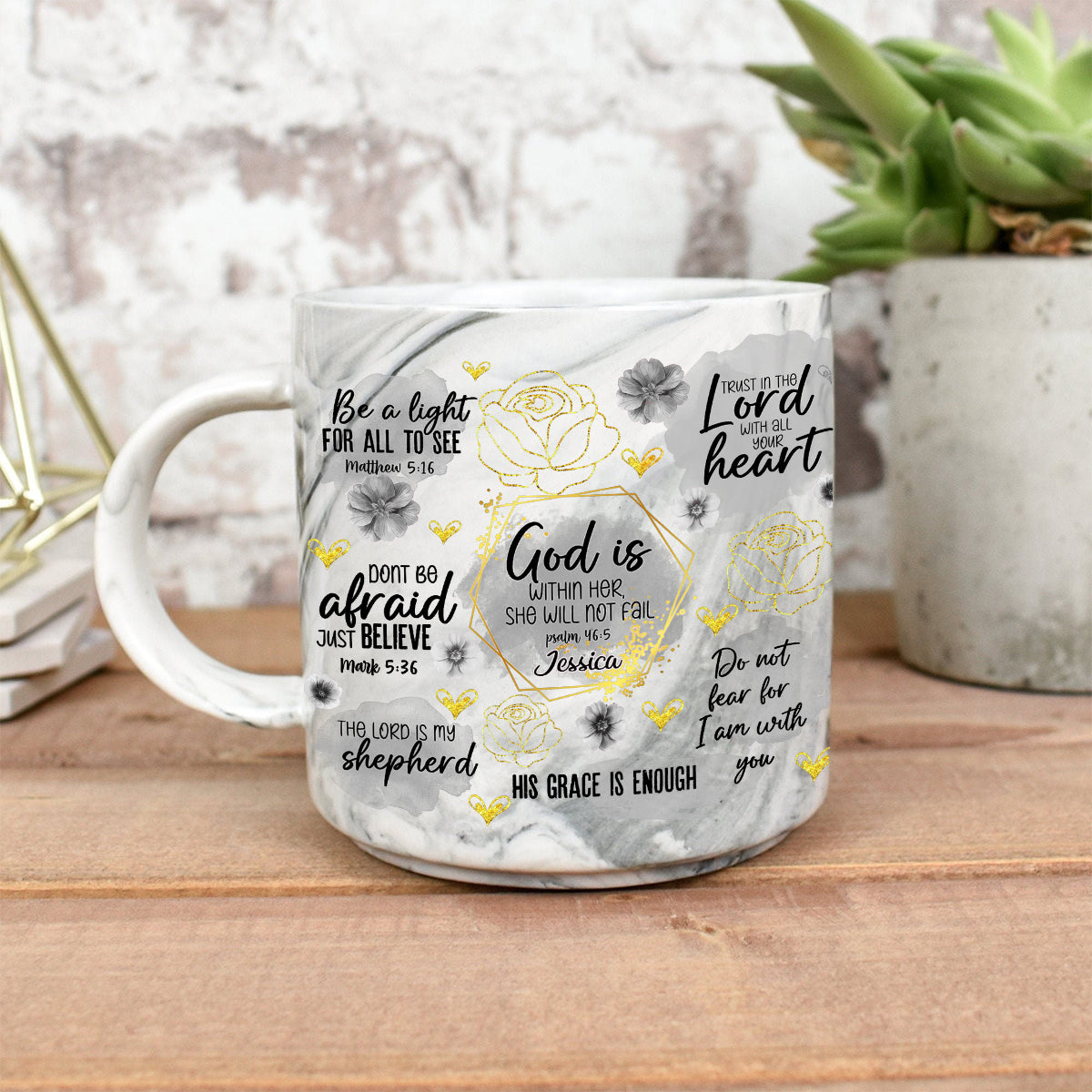 Christian Affirmation - Personalized Christian Marble Mug