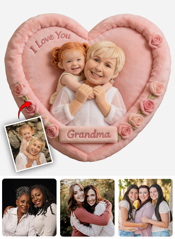Individuell gestaltbares Kissen mit Foto – Das perfekte Geschenk für Mama und Oma – Personalisiertes Kissen in Form eines Muttertagskissens aus Kunstfell.