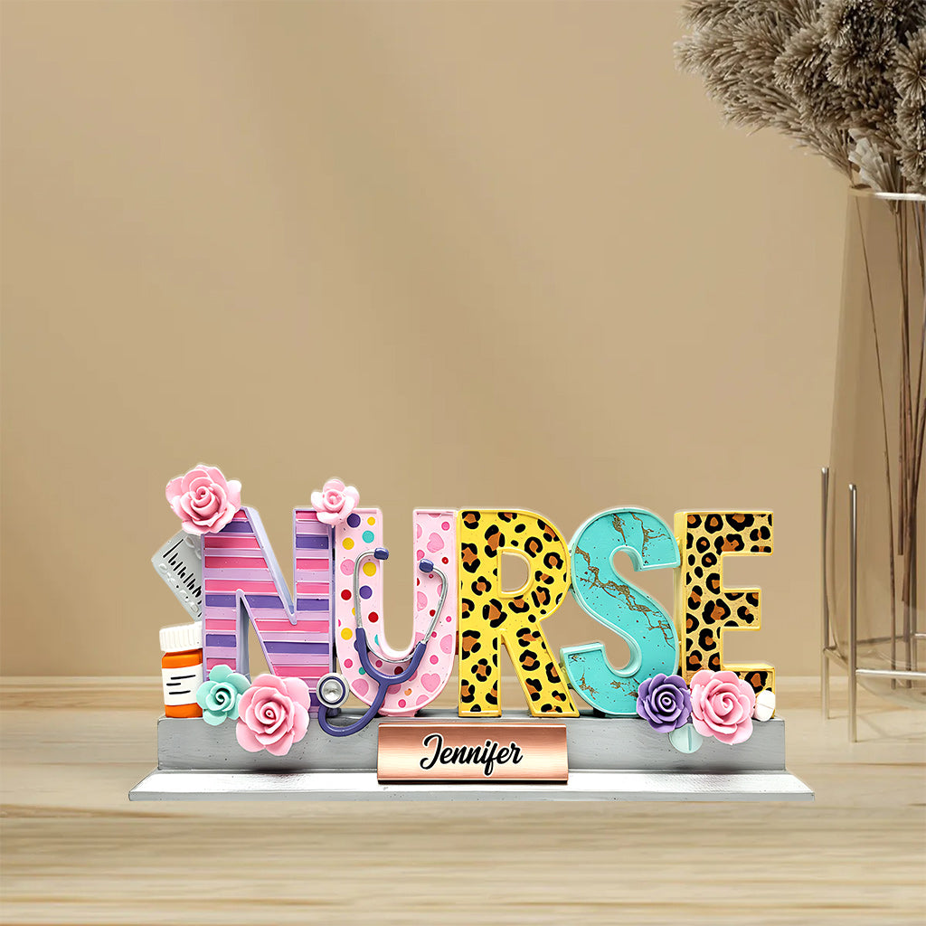 Love Nurse Life - Personalized Nurse Custom Shaped Acrylic Plaque