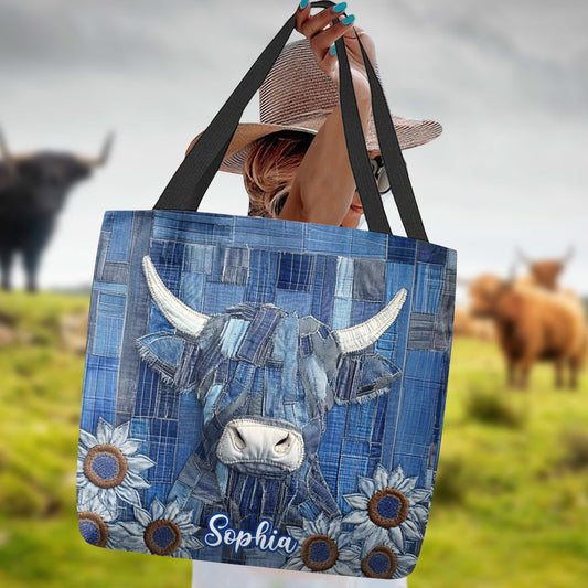 Just A Girl Who Loves Highland Cow - Personalized Highland Cow Tote Bag