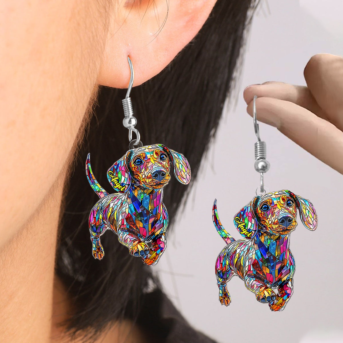 Ich liebe meinen Hund – personalisierte Dackel-Ohrringe