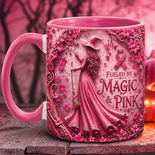 Von Magie & Pink - Personalisierte Tasse & Untersetzer zur Brustkrebsbewusstseinskampagne