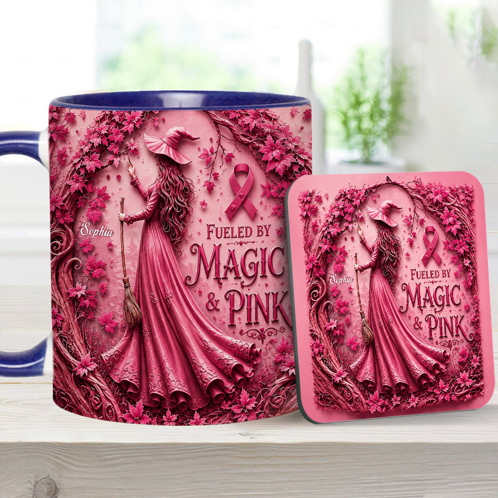 Von Magie & Pink - Personalisierte Tasse & Untersetzer zur Brustkrebsbewusstseinskampagne