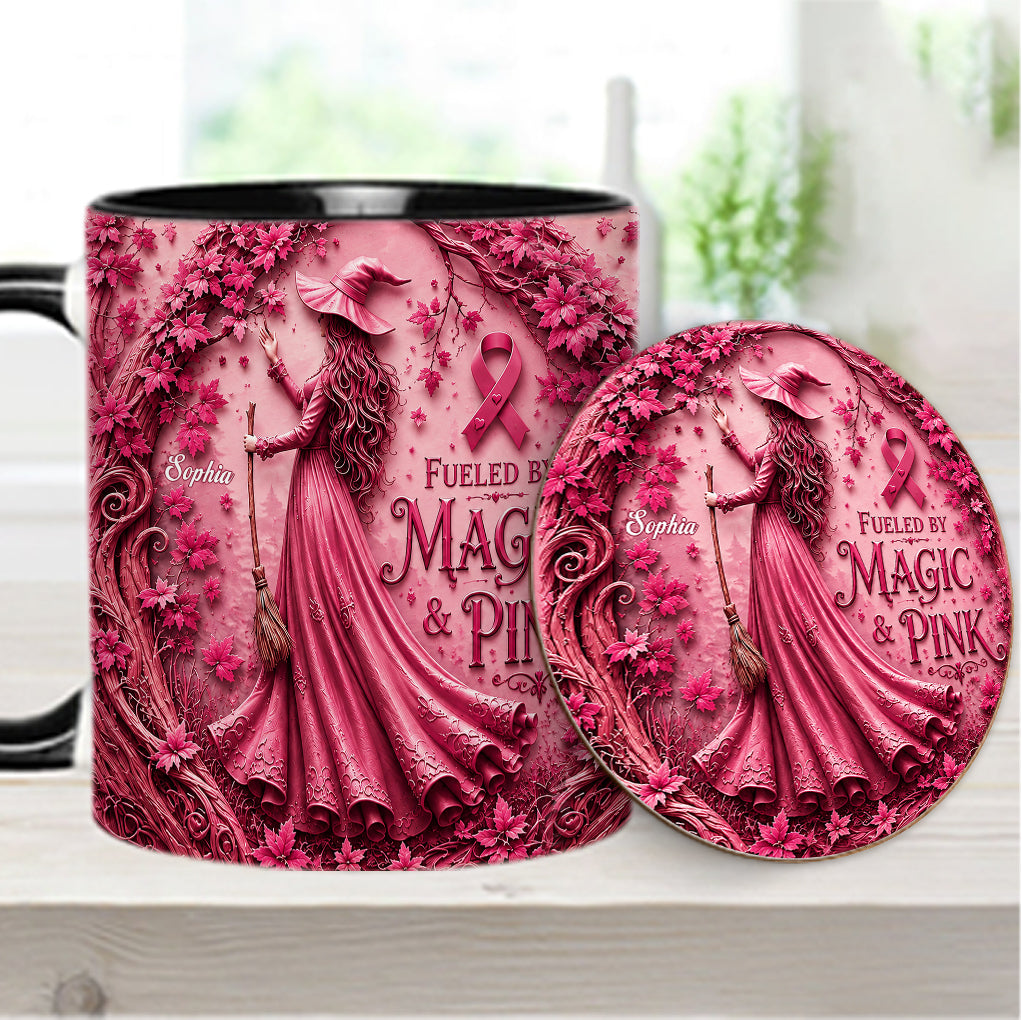 Von Magie & Pink - Personalisierte Tasse & Untersetzer zur Brustkrebsbewusstseinskampagne