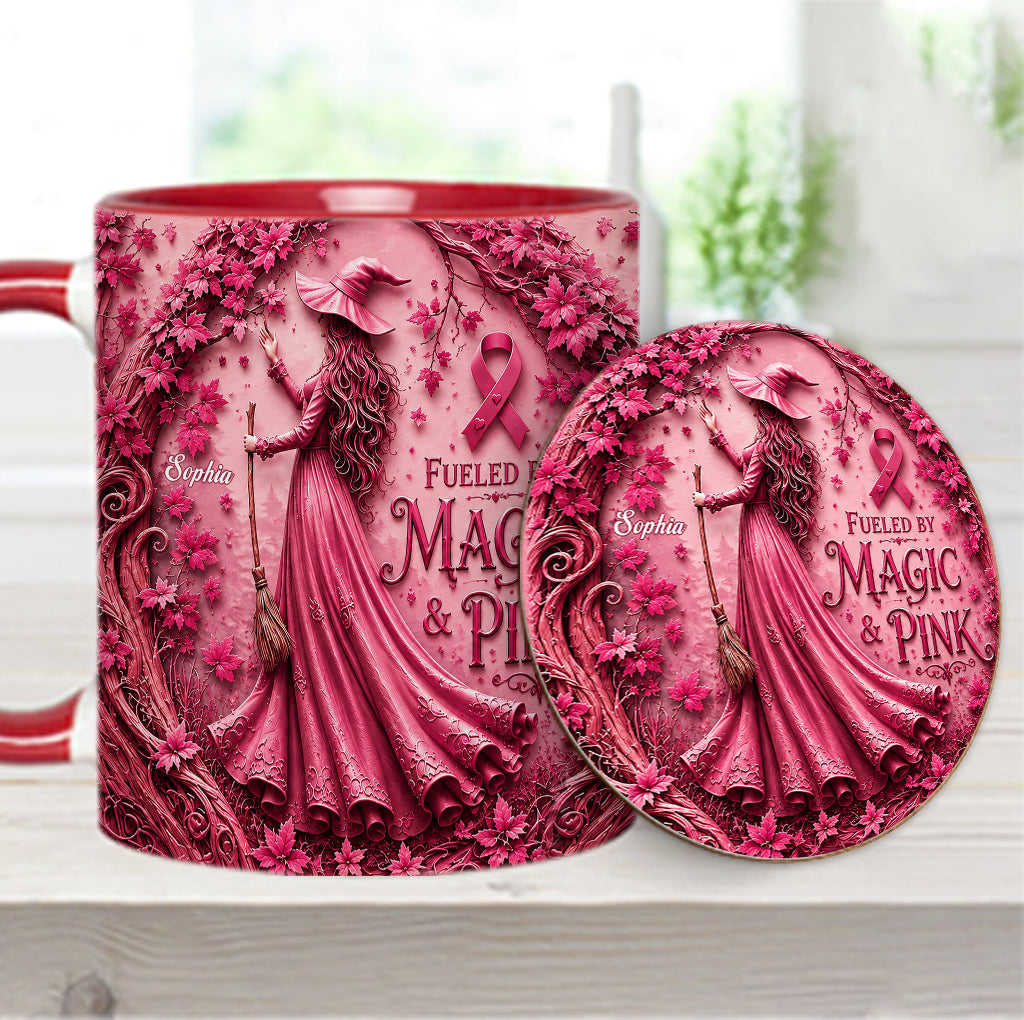 Von Magie & Pink - Personalisierte Tasse & Untersetzer zur Brustkrebsbewusstseinskampagne