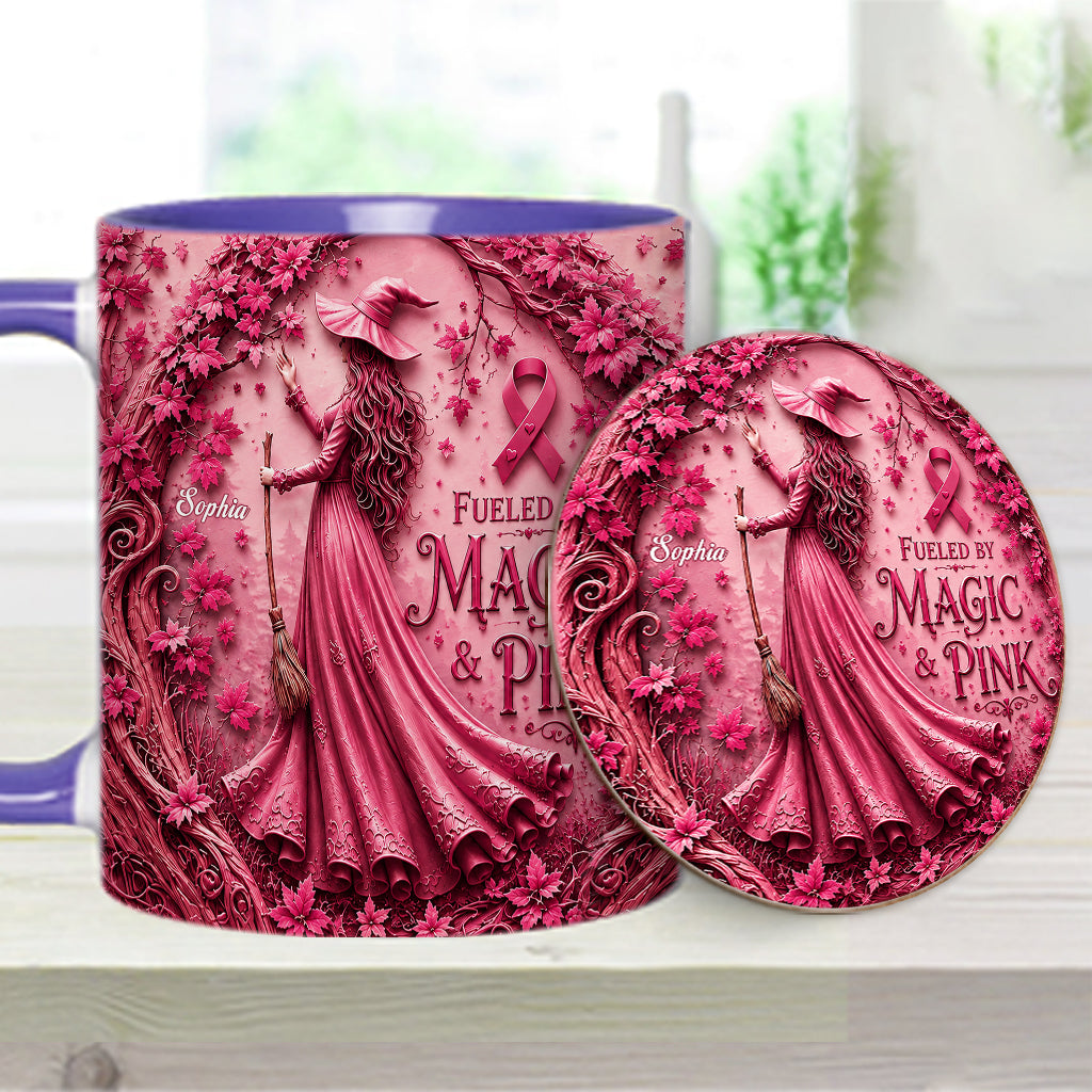 Von Magie & Pink - Personalisierte Tasse & Untersetzer zur Brustkrebsbewusstseinskampagne