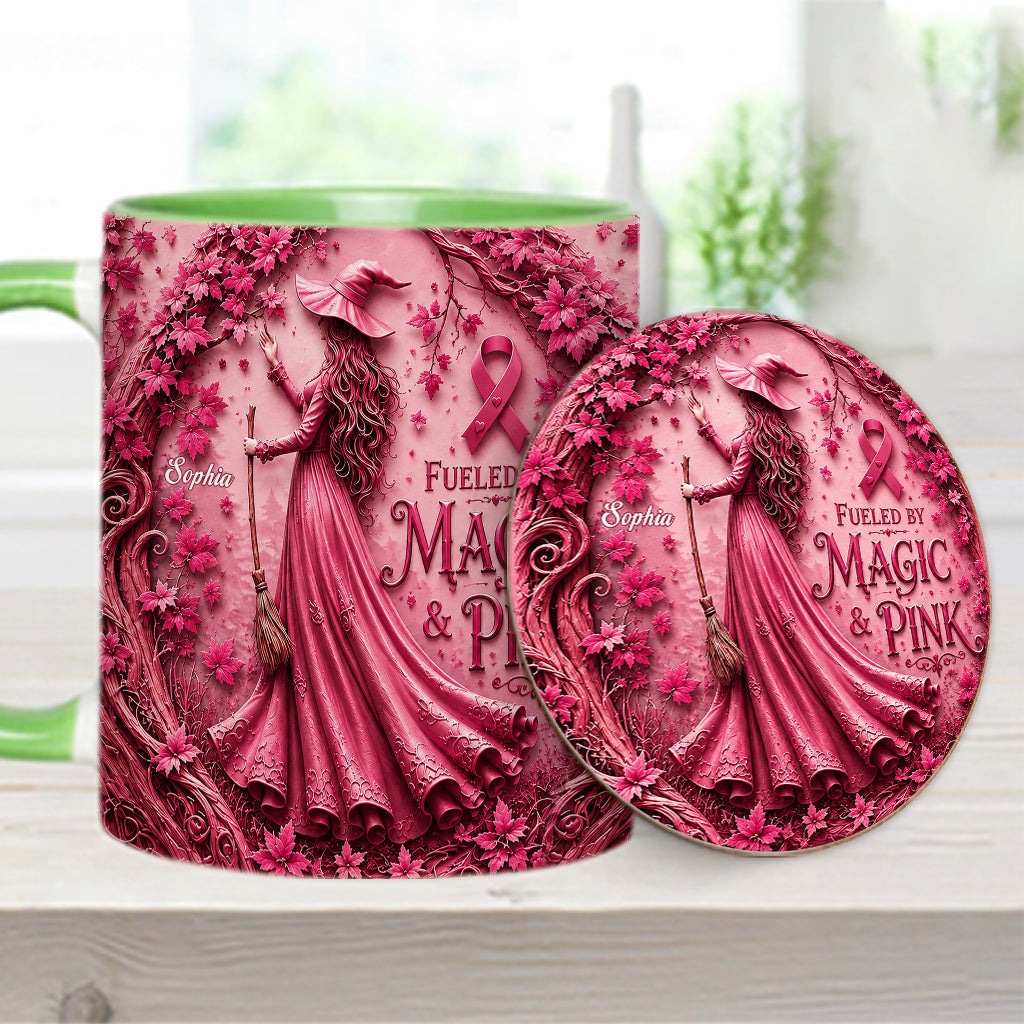 Von Magie & Pink - Personalisierte Tasse & Untersetzer zur Brustkrebsbewusstseinskampagne