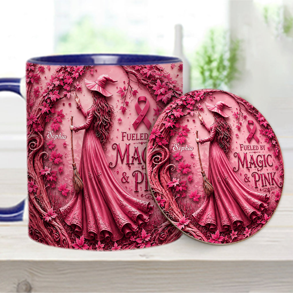 Von Magie & Pink - Personalisierte Tasse & Untersetzer zur Brustkrebsbewusstseinskampagne