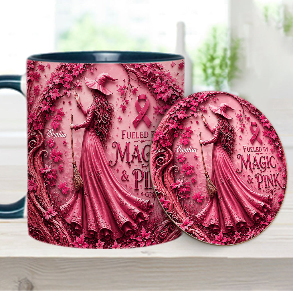 Von Magie & Pink - Personalisierte Tasse & Untersetzer zur Brustkrebsbewusstseinskampagne