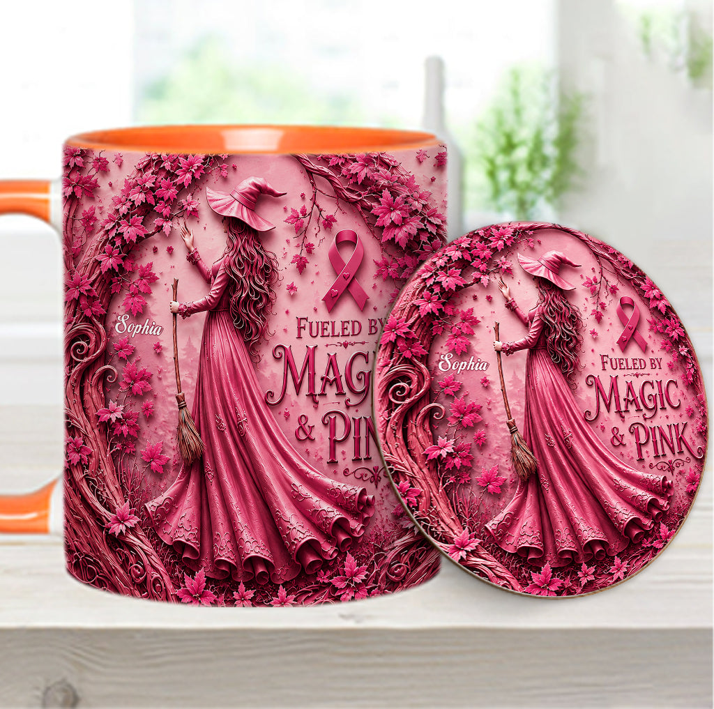 Von Magie & Pink - Personalisierte Tasse & Untersetzer zur Brustkrebsbewusstseinskampagne