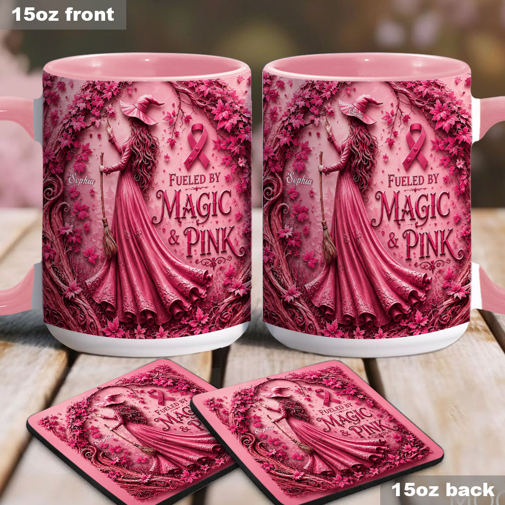 Von Magie & Pink - Personalisierte Tasse & Untersetzer zur Brustkrebsbewusstseinskampagne