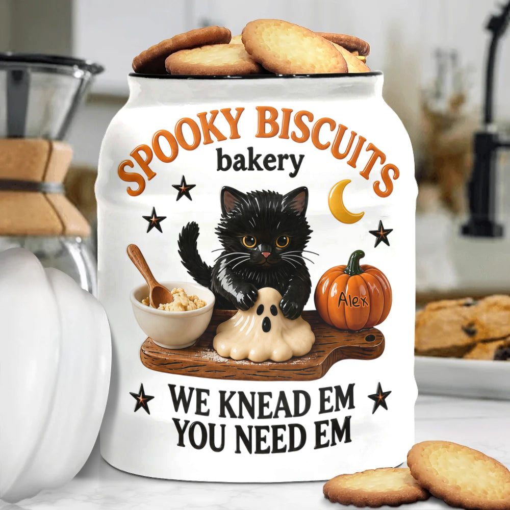 Cat Halloween - Personalized Baking Cookie Jar