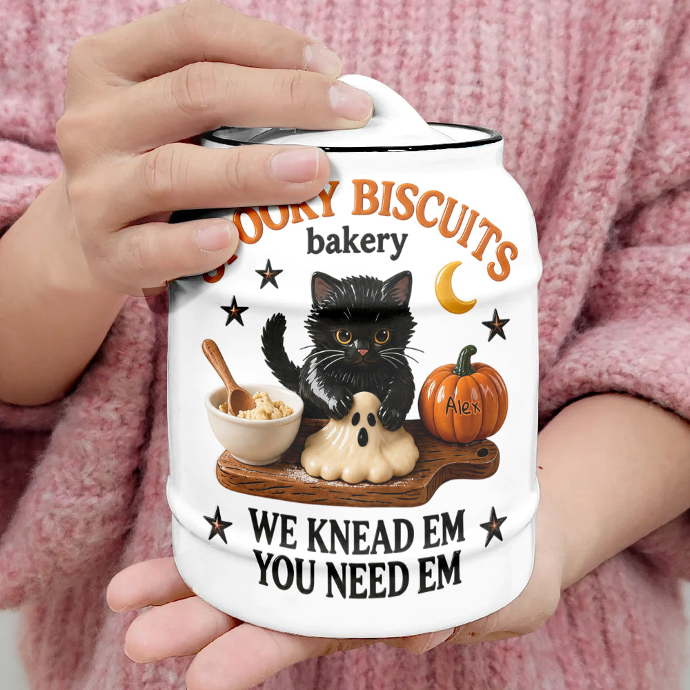 Cat Halloween - Personalized Baking Cookie Jar