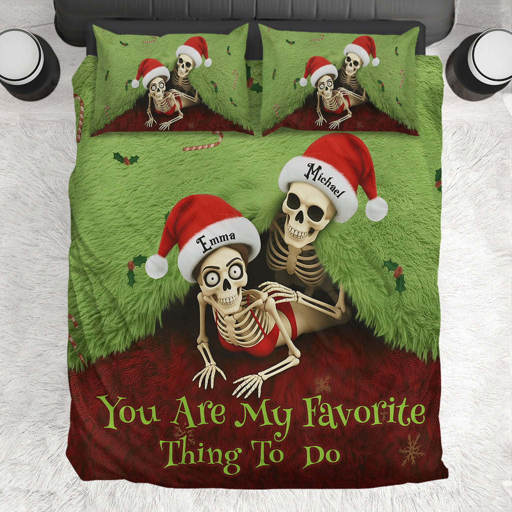 Funny Christmas Gift For Couple - Personalized Couple Bedding Set