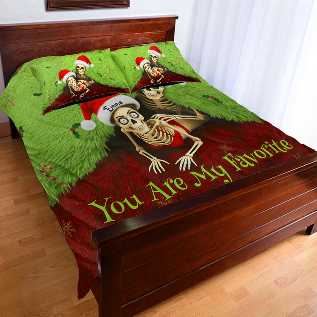 Funny Christmas Gift For Couple - Personalized Couple Bedding Set