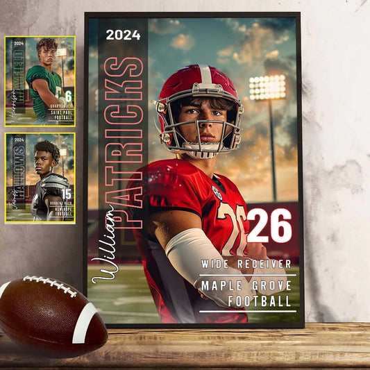 Any Sport, Name, Postion, Number, Team.... - Personalized Football Canvas And Poster
