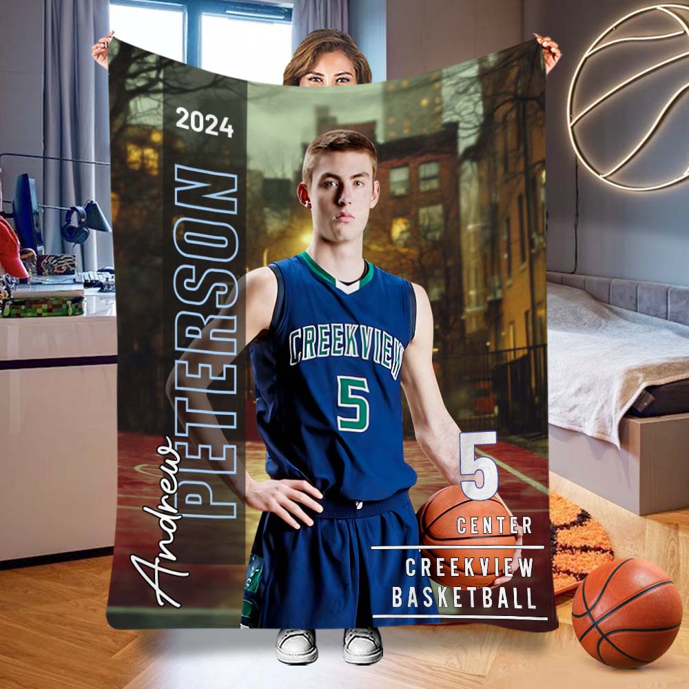 Jede Sportart, jeder Name, jede Position, jede Nummer, jedes Team... - Personalisierte Basketballdecke