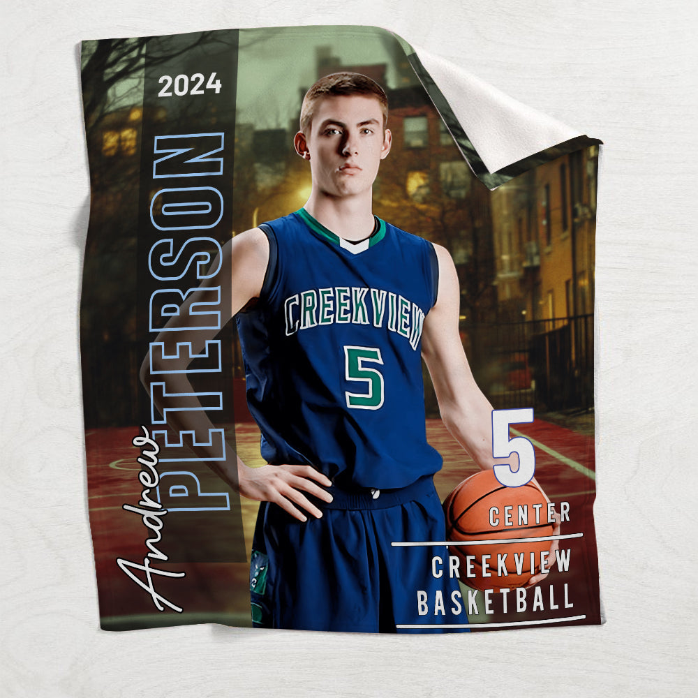 Jede Sportart, jeder Name, jede Position, jede Nummer, jedes Team... - Personalisierte Basketballdecke