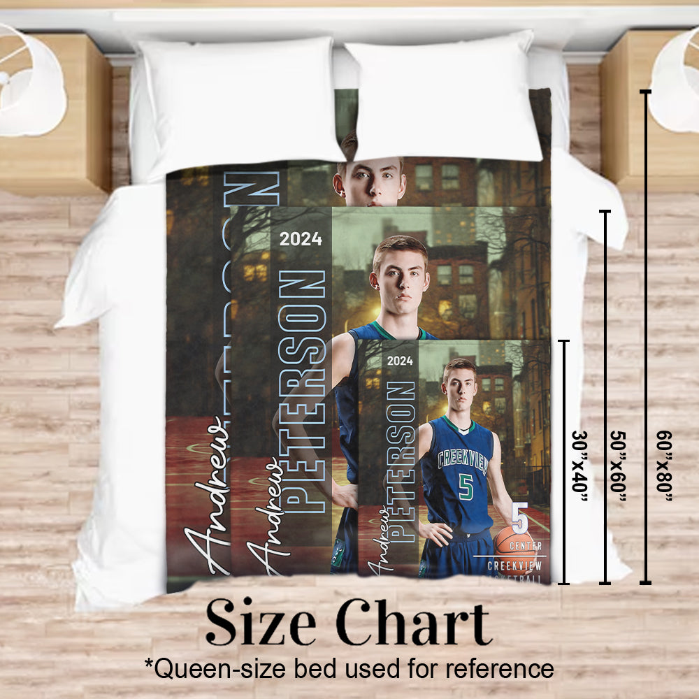 Jede Sportart, jeder Name, jede Position, jede Nummer, jedes Team... - Personalisierte Basketballdecke