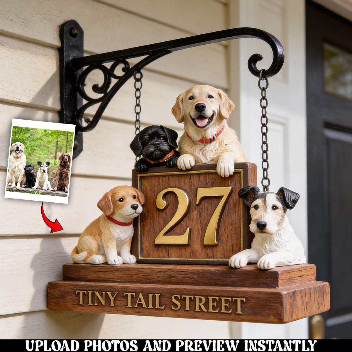 Hund Adresse Eingangsschild - Personalisierbares Hund Holz Wandschild