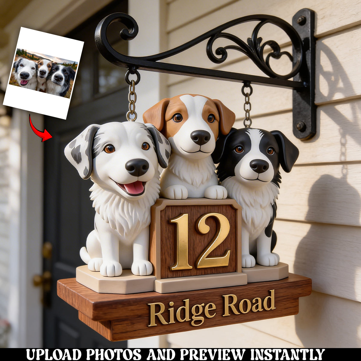 Hund Adresse Eingangsschild - Personalisierbares Hund Holz Wandschild