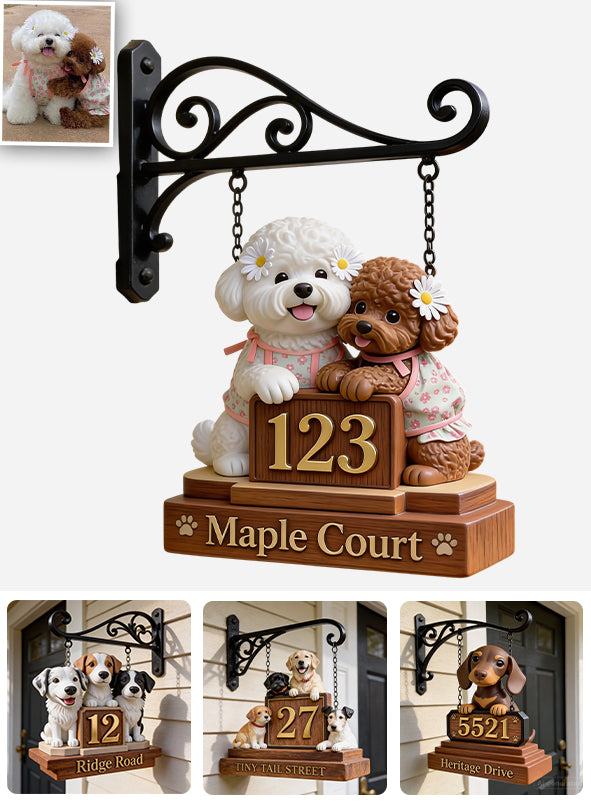 Hund Adresse Eingangsschild - Personalisierbares Hund Holz Wandschild