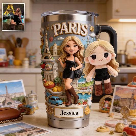Just A Girl Who Loves Travelling - Personalized Travelling Plush Keychain