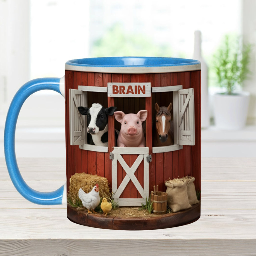 Mug personnalisé « La Grange Rouge » - Thème Fermier