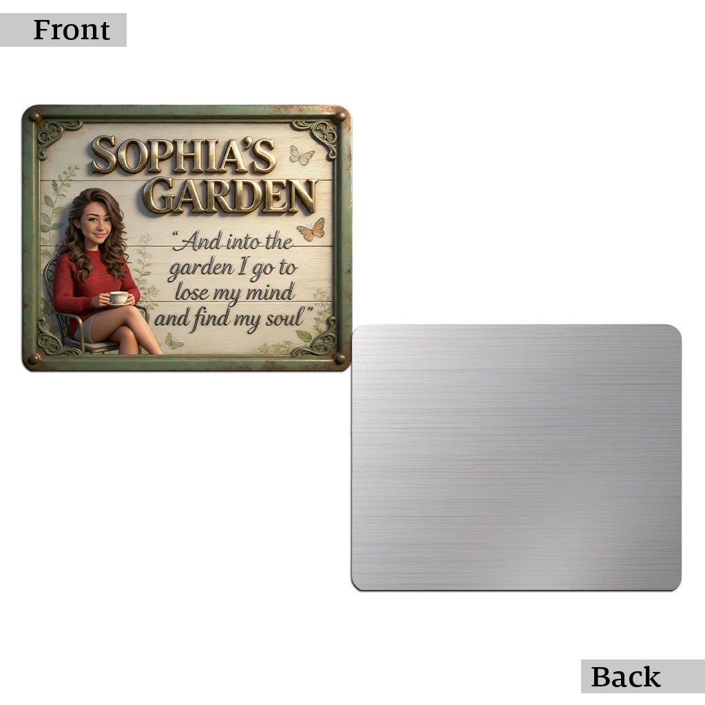 And Into The Garden I Go - Personalized Gardening Cut Metal Sign