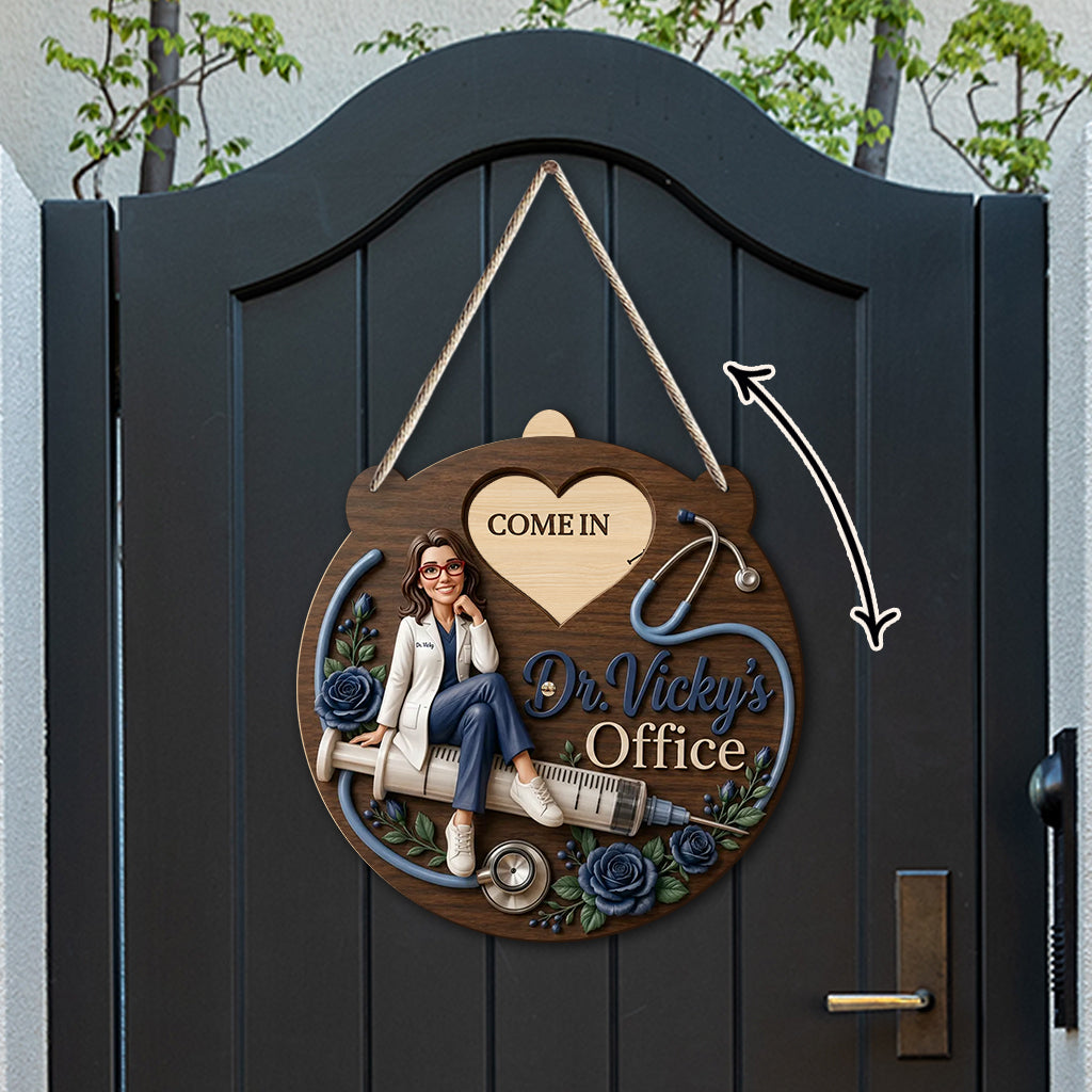 My Office - Personalized Nurse Spinner Sign Custom Shape