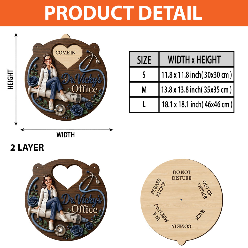 My Office - Personalized Nurse Spinner Sign Custom Shape