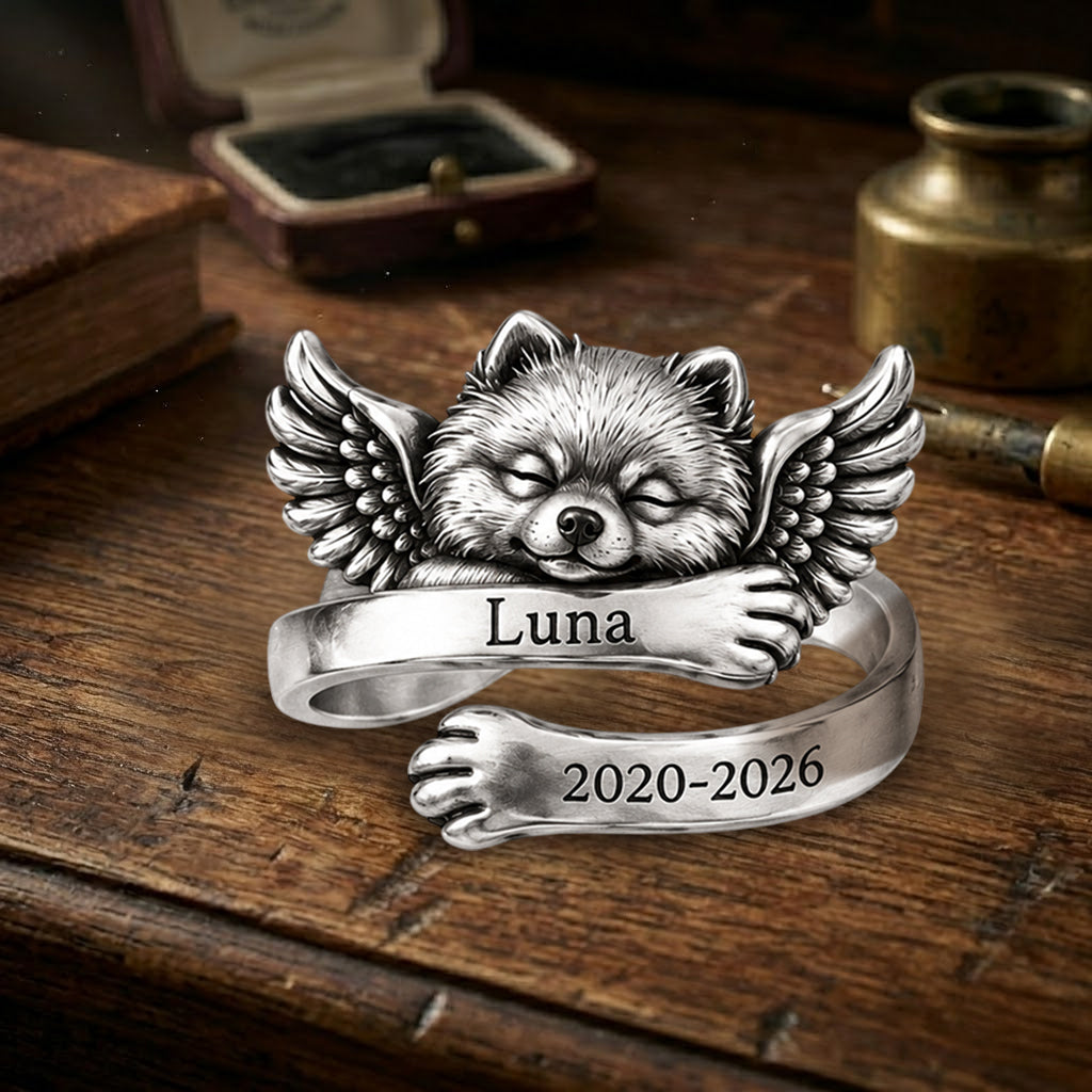 I Will Carry You With Me Until We See Again - Personalized Dog Adjustable Shaped Ring