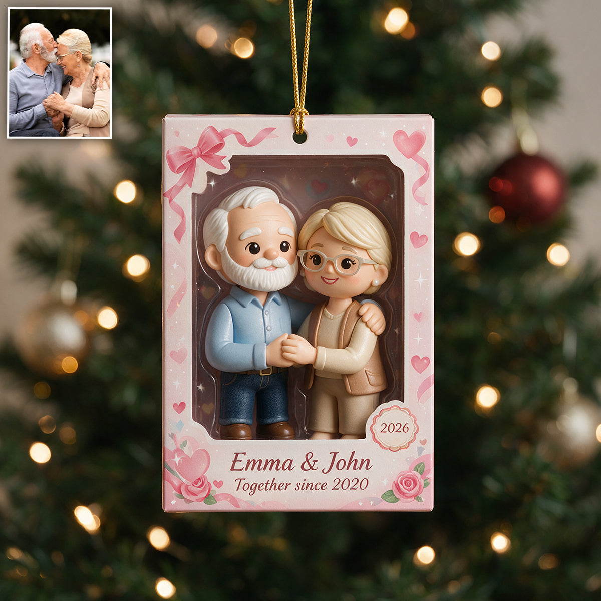 Personalisierte Foto-Romantik - Individuelles Paar Ornament
