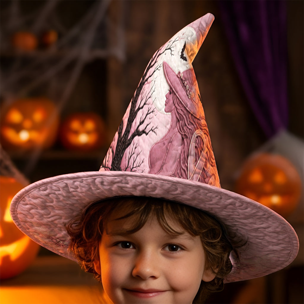 Pink Witch - Personalized Breast Cancer Awareness Quilt Witch Hat
