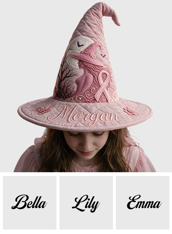 Pink Witch - Personalized Breast Cancer Awareness Quilt Witch Hat