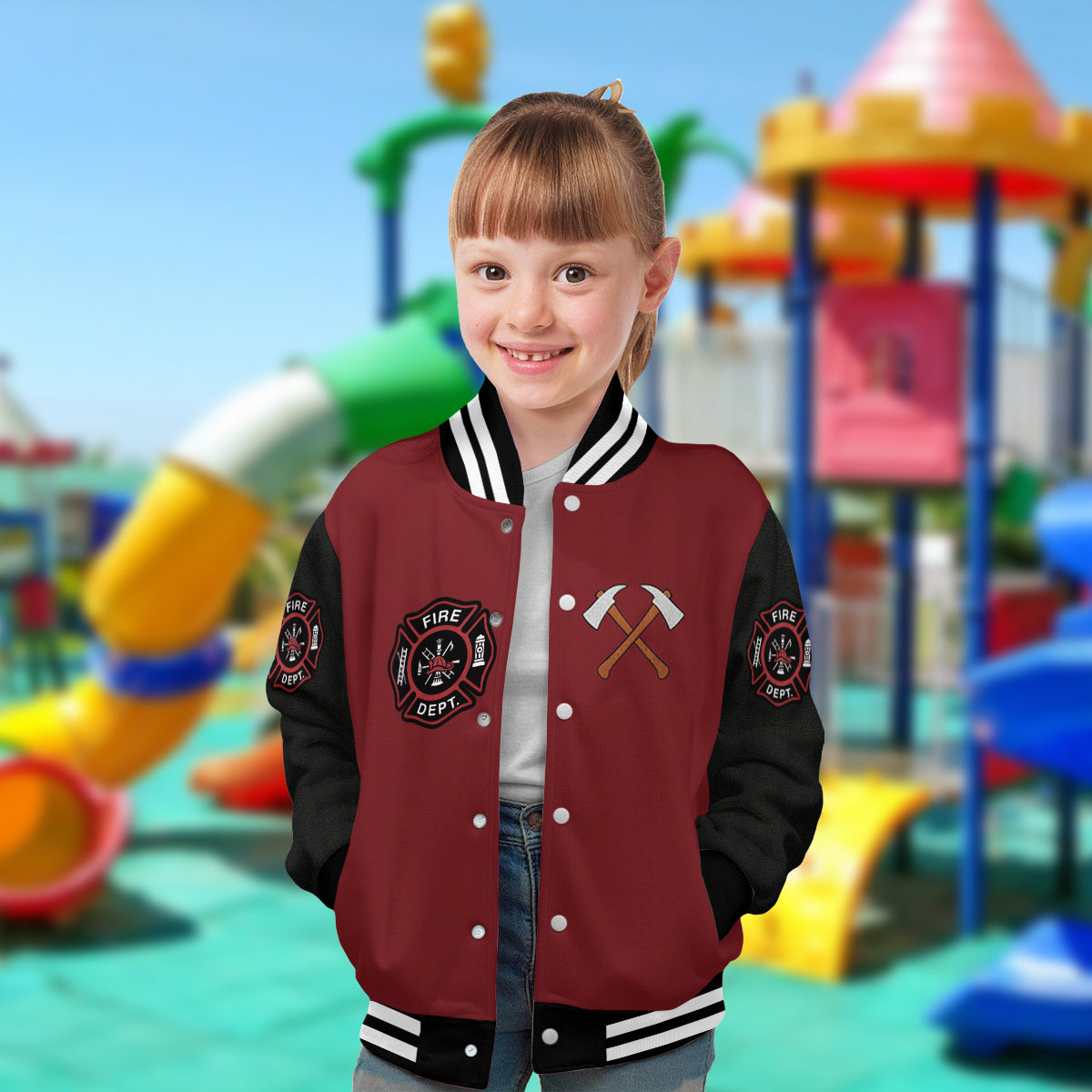 Veste personnalisée avec initiales pour pompier - Veste universitaire personnalisée pour pompier