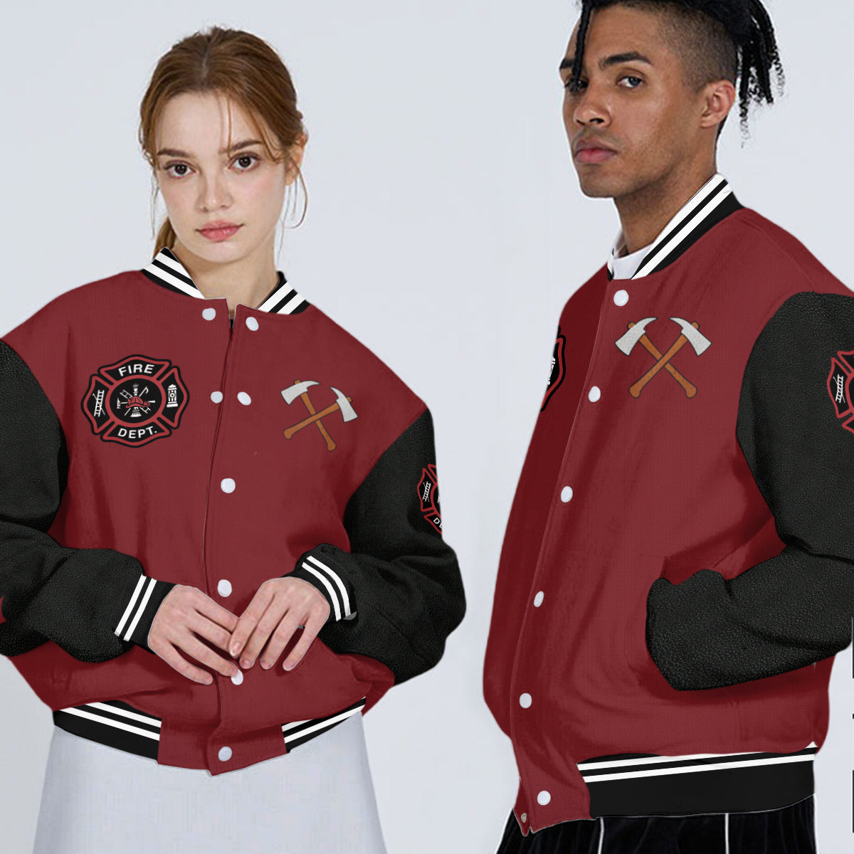Veste personnalisée avec initiales pour pompier - Veste universitaire personnalisée pour pompier