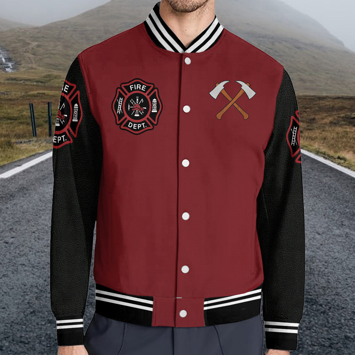 Veste personnalisée avec initiales pour pompier - Veste universitaire personnalisée pour pompier