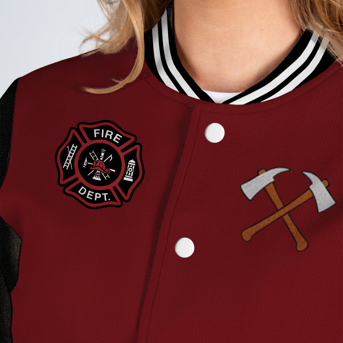 Veste personnalisée avec initiales pour pompier - Veste universitaire personnalisée pour pompier