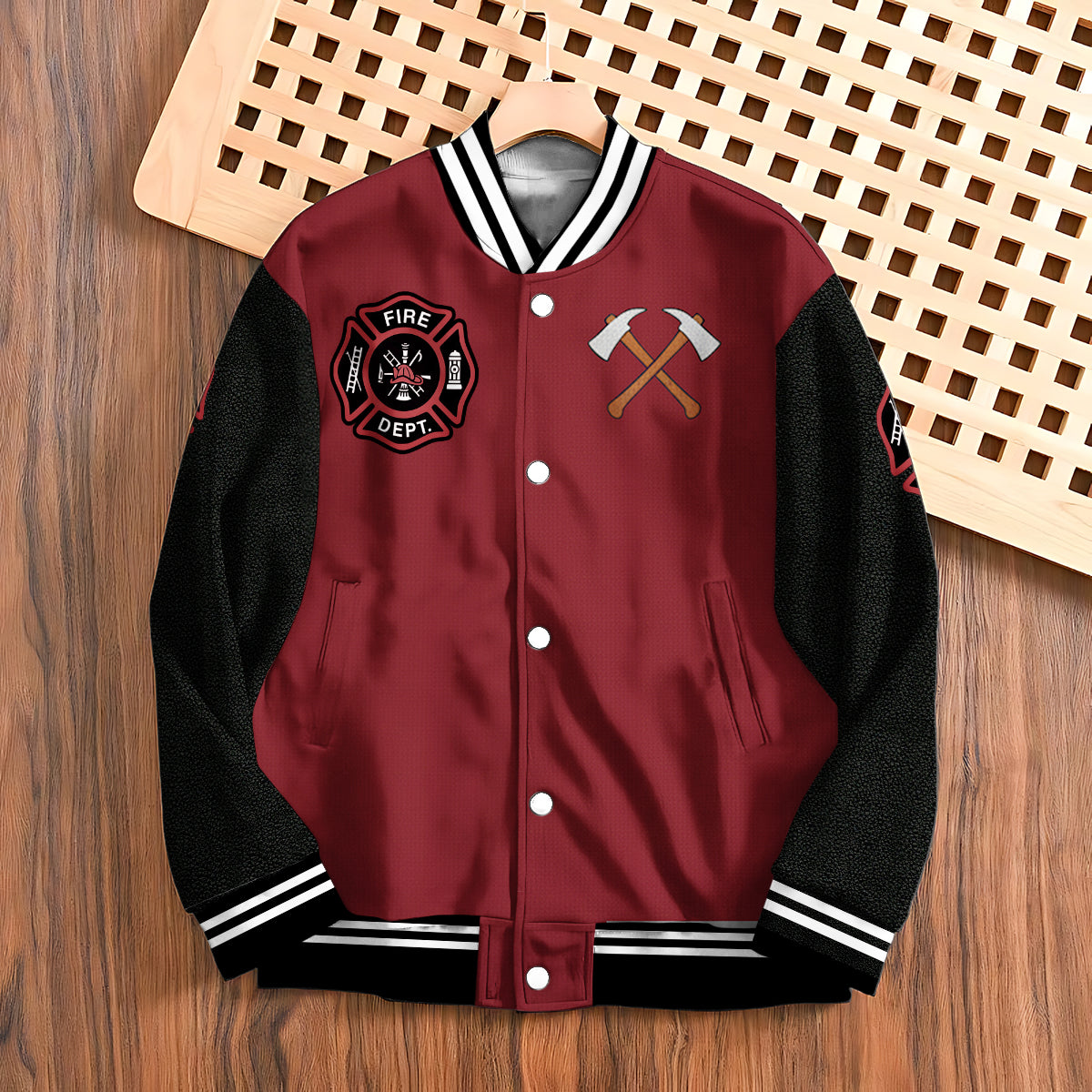 Veste personnalisée avec initiales pour pompier - Veste universitaire personnalisée pour pompier