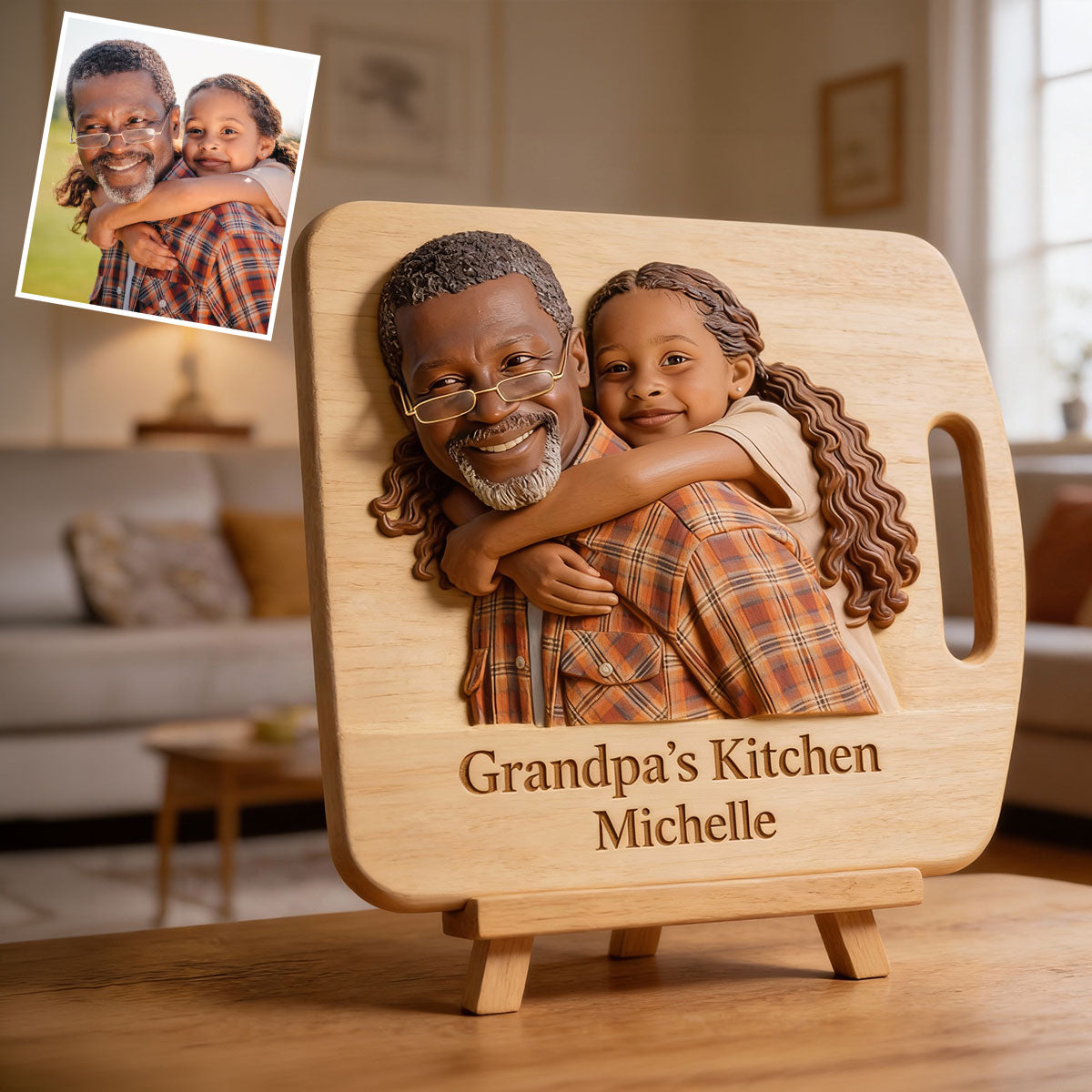 Tableau de cuisine de grand-mère - Plaque en bois personnalisée en forme de grand-mère