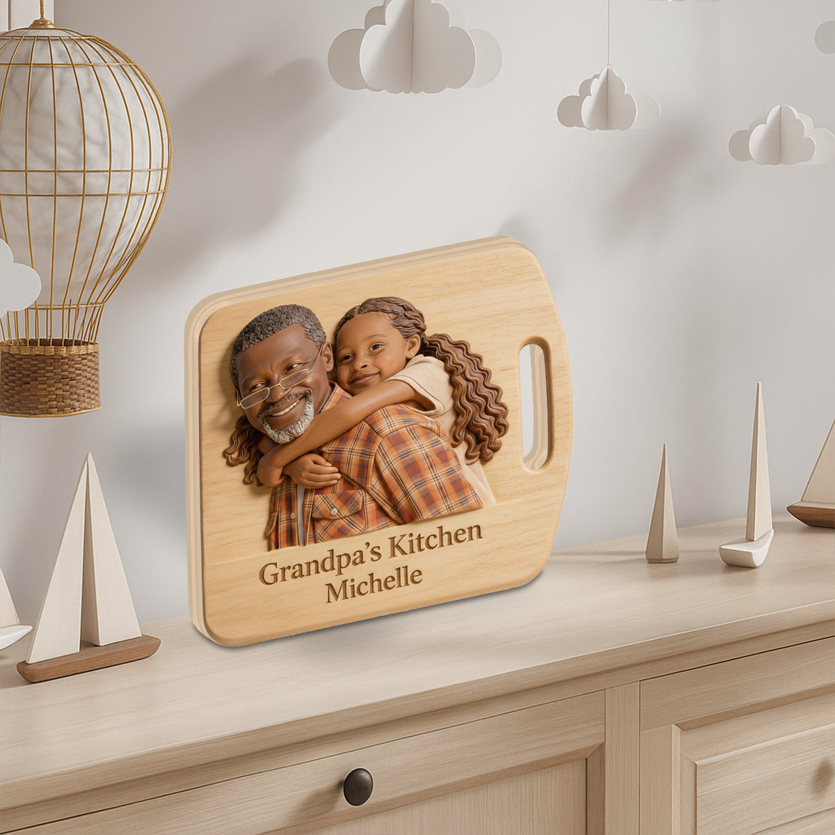 Tableau de cuisine de grand-mère - Plaque en bois personnalisée en forme de grand-mère