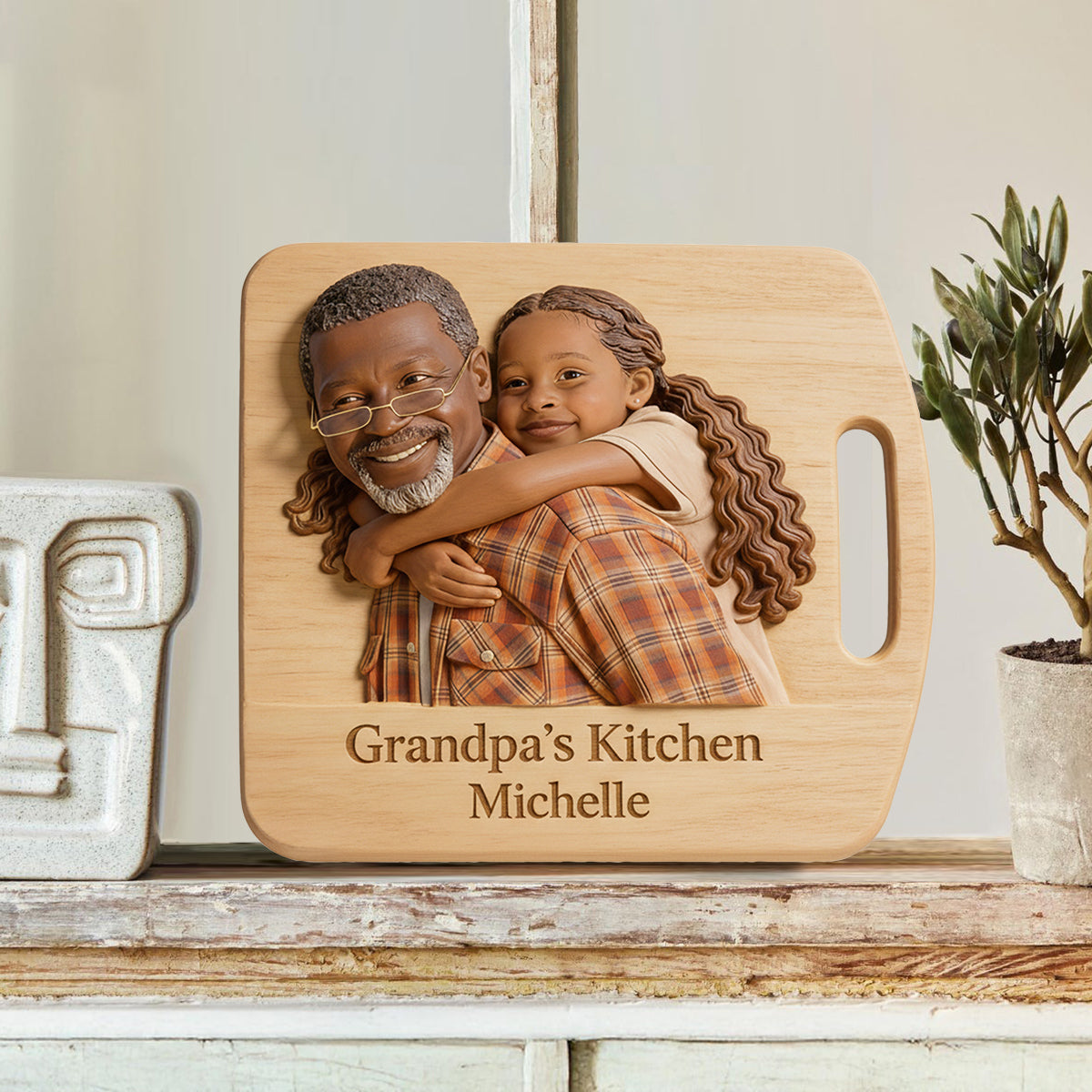 Tableau de cuisine de grand-mère - Plaque en bois personnalisée en forme de grand-mère