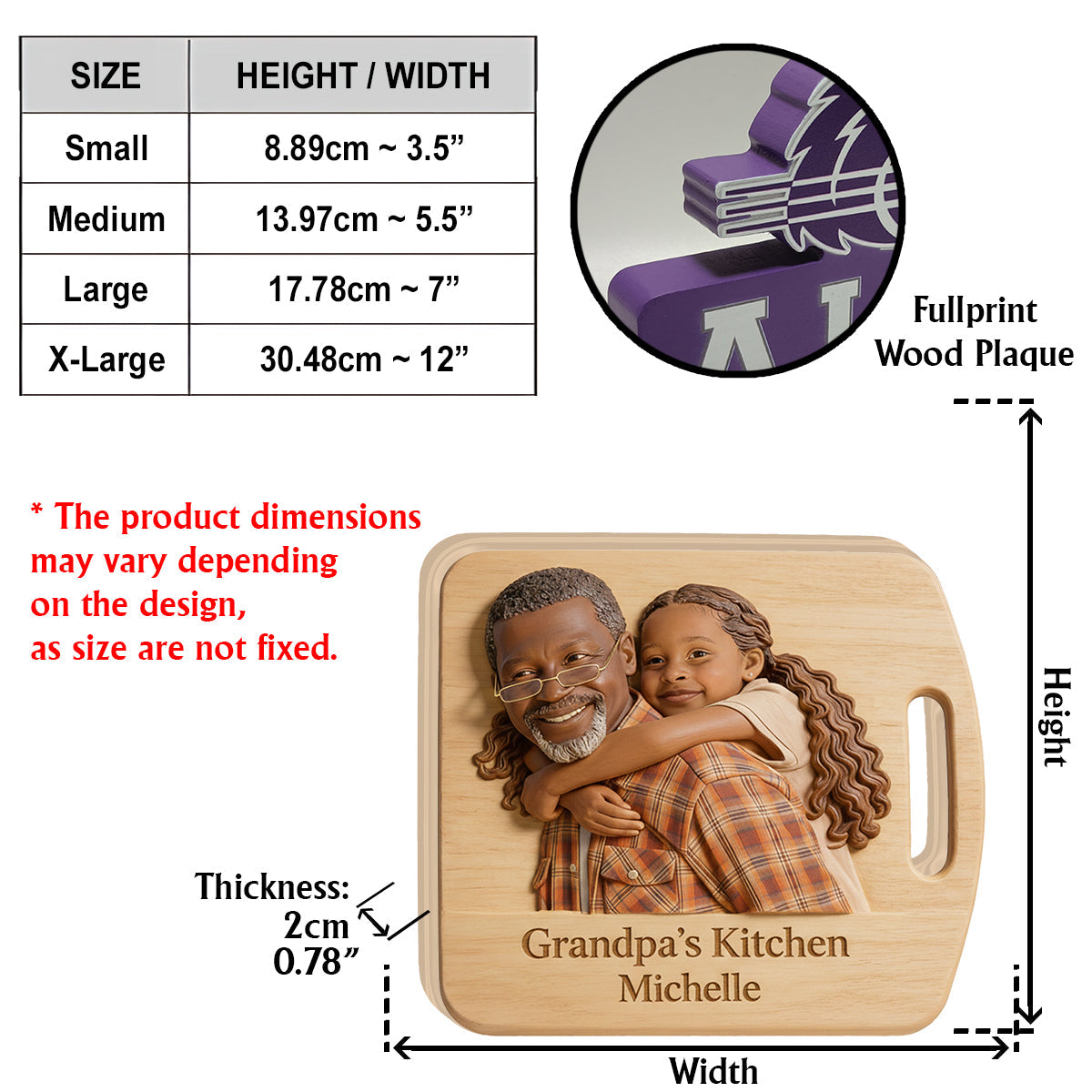 Tableau de cuisine de grand-mère - Plaque en bois personnalisée en forme de grand-mère
