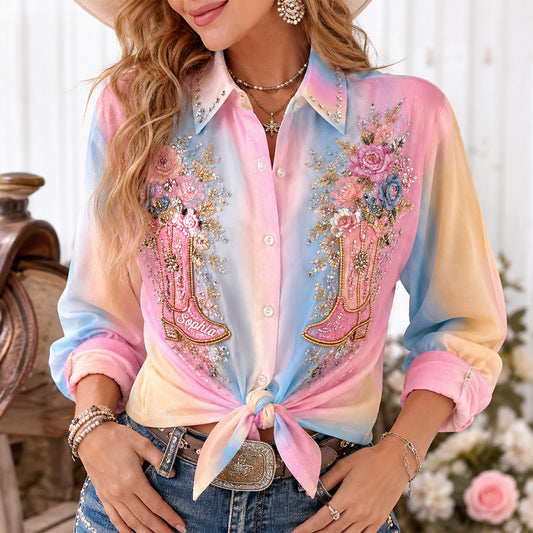Cowgirl Siprit - Personalisierte Cowgirl Hemdbluse