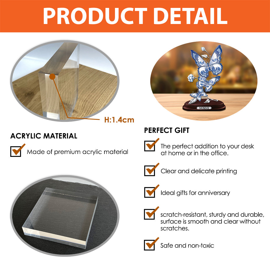 Perfect Gift For Mom, Grandma - Personalized Mother Custom Shaped Acrylic Plaque