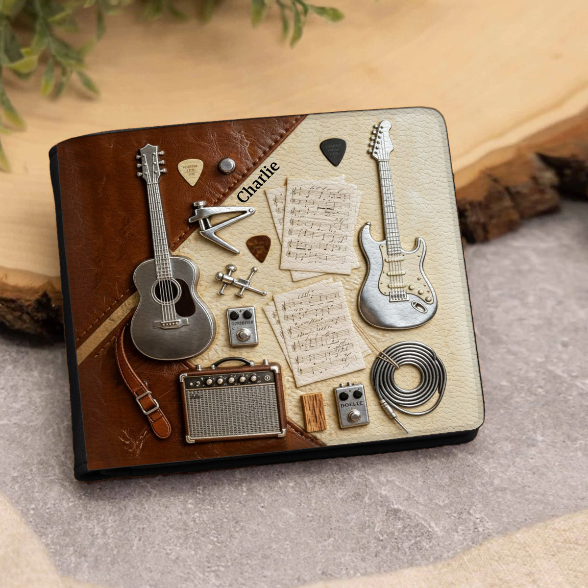 Gitarrist – Personalisierte Gitarren-Ledergeldbörse
