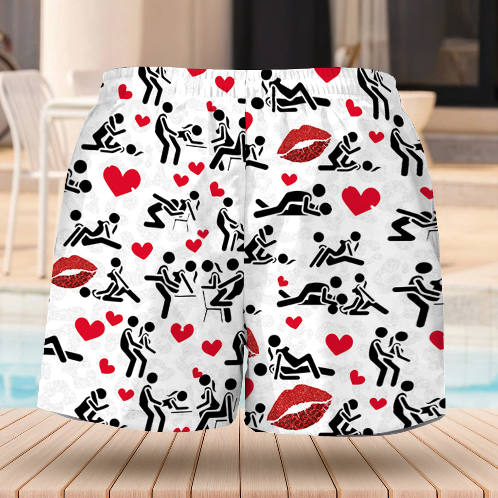 I Love You - Personalized Couple Men Swim Trunks With Liner