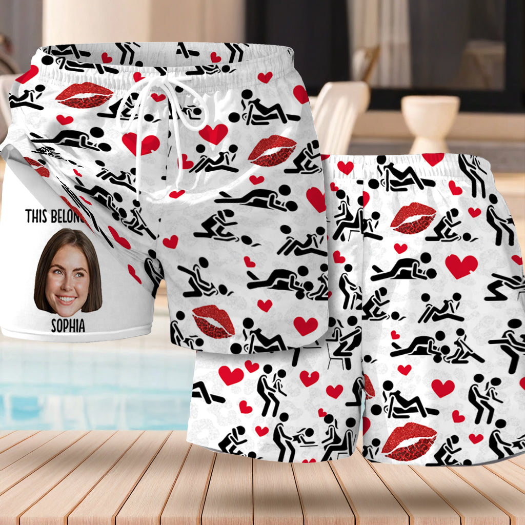 I Love You - Personalized Couple Men Swim Trunks With Liner